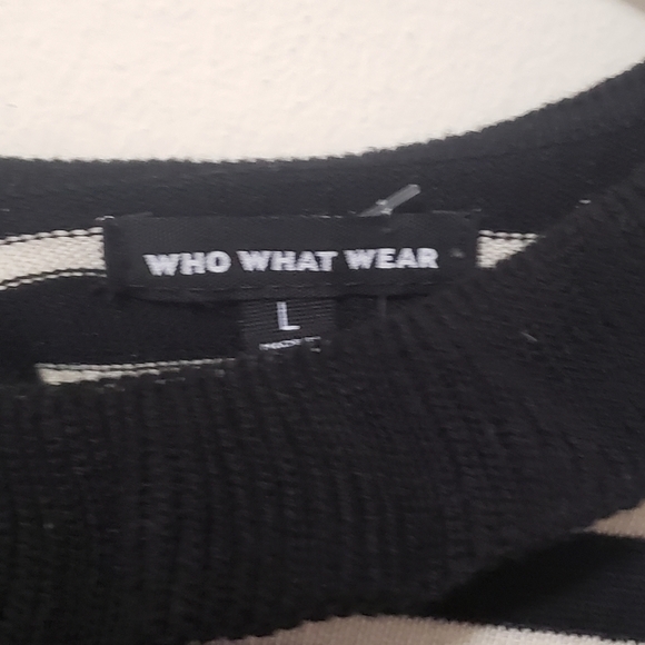Who What Wear Black and White Stripes Sweater - Picture 5 of 10